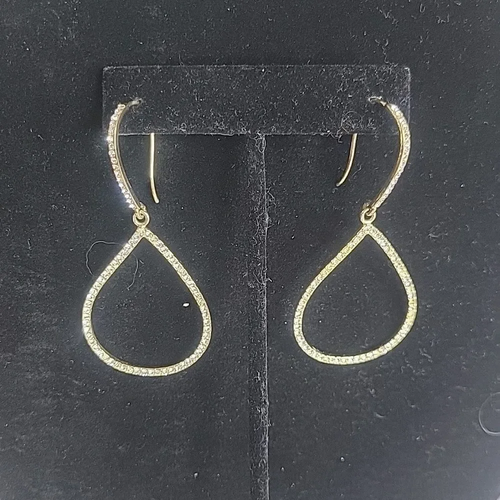 Rhinestone Dangling Large Hoops